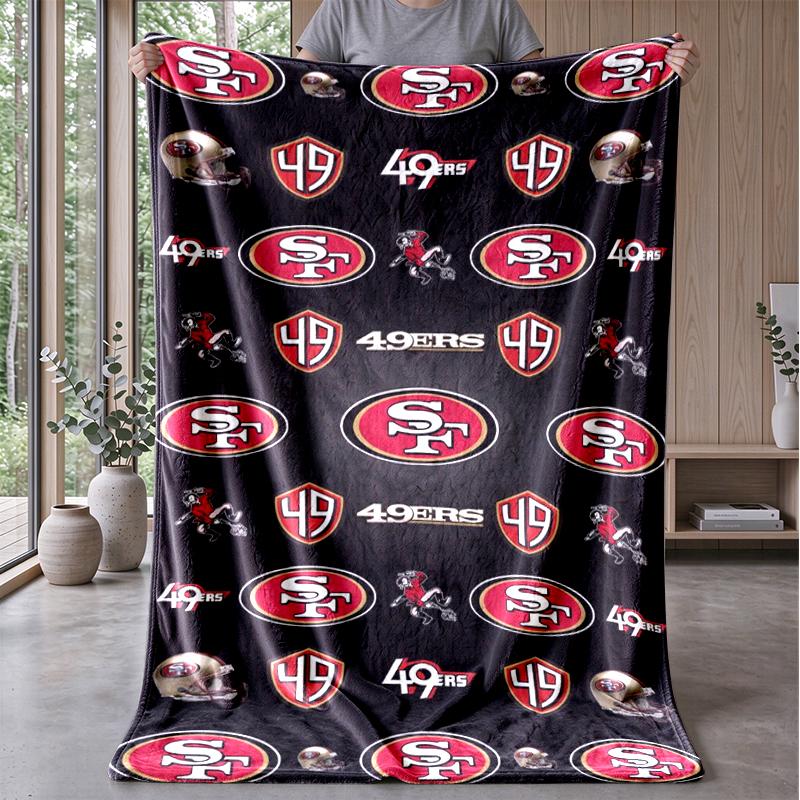 San Francisco 49ers Flannel Fleece Blanket Cozy Warm Throw Blanket For Couch Bed Travel All Season Use