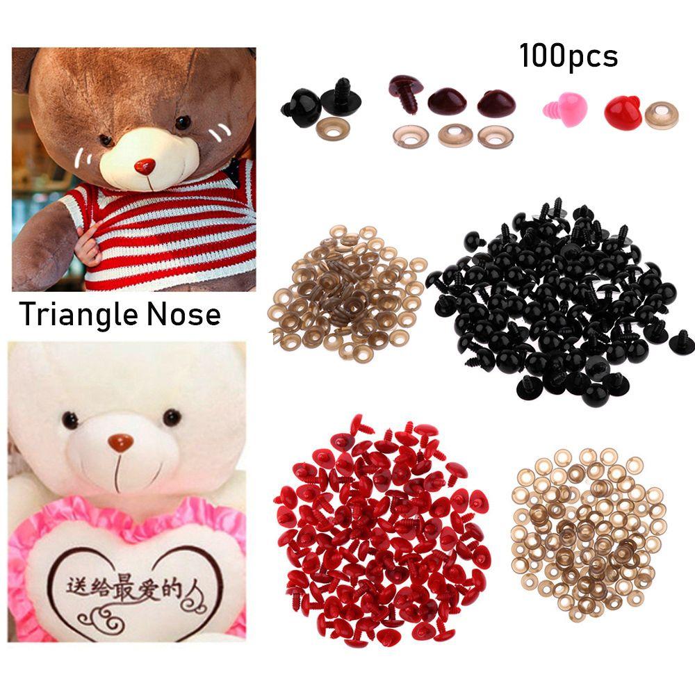 100pcs Plastic Toys Bear Buttons Dolls Accessories Doll Noses Safety Parts Triangle Nose
