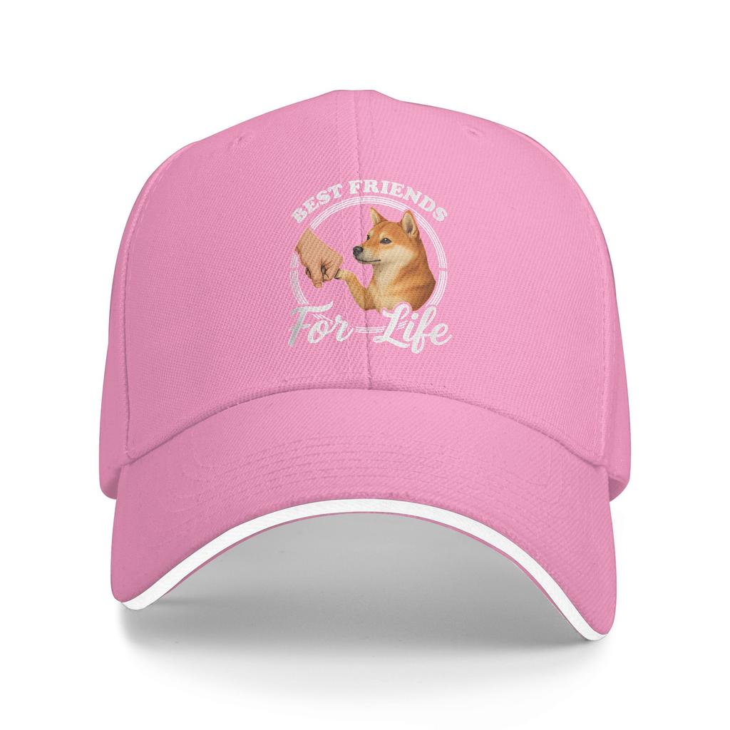 Funny Shiba Inu Design Best Friends for Life Shiba Inu Lover Baseball Cap Spring Men Trucker Hat Running Hippie Baseball Caps