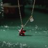 Red Zircon Star Korean S925 Sterling Silver Necklace - Luxury Christmas Clavicle Chain for Women