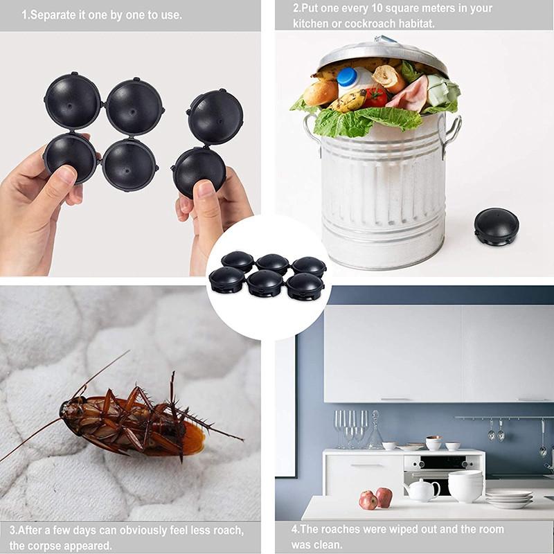 Ловушки для тараканов, средство для уничтожения тараканов в помещении, небольшая станция приманки для тараканов, 6 шт.