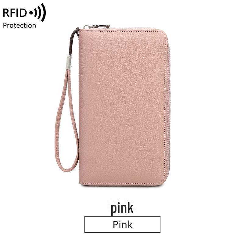 Women's Genuine Leather Long Wallet 2023 - European & American Style, Large Capacity Clutch with Multiple Card Slots, First Layer Cowhide.