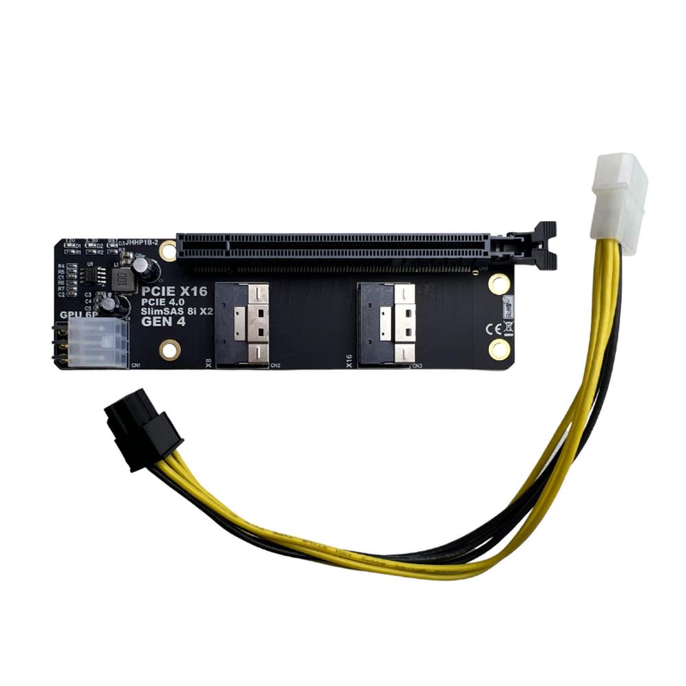 SlimSAS 8i X2 To PCIe4.0 X16 Slot Adapter SFF8654 Adapter Card GEN4 for Network