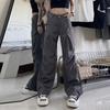 Spring Summer American Style Cargo Pants for Women Loose Hot Girl Inspired Retro Micro Flared Straight Leg Casual Long Trousers