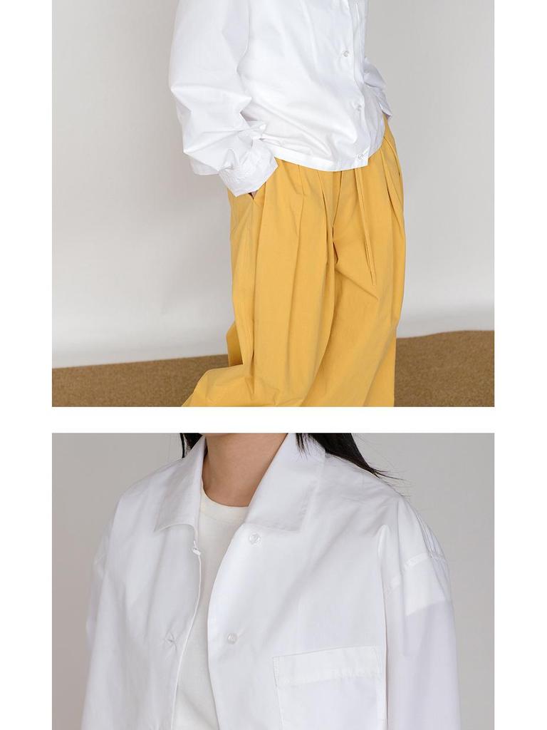 Korean Miu-Style All-Cotton Long Sleeve Short Shirt for Women – Versatile Spring Layering