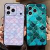 Чешуя русалки для iPhone 15 16 14 Plus 13 12 11 17 Pro Max 17 Air Черный Мягкий Чехол для Телефона