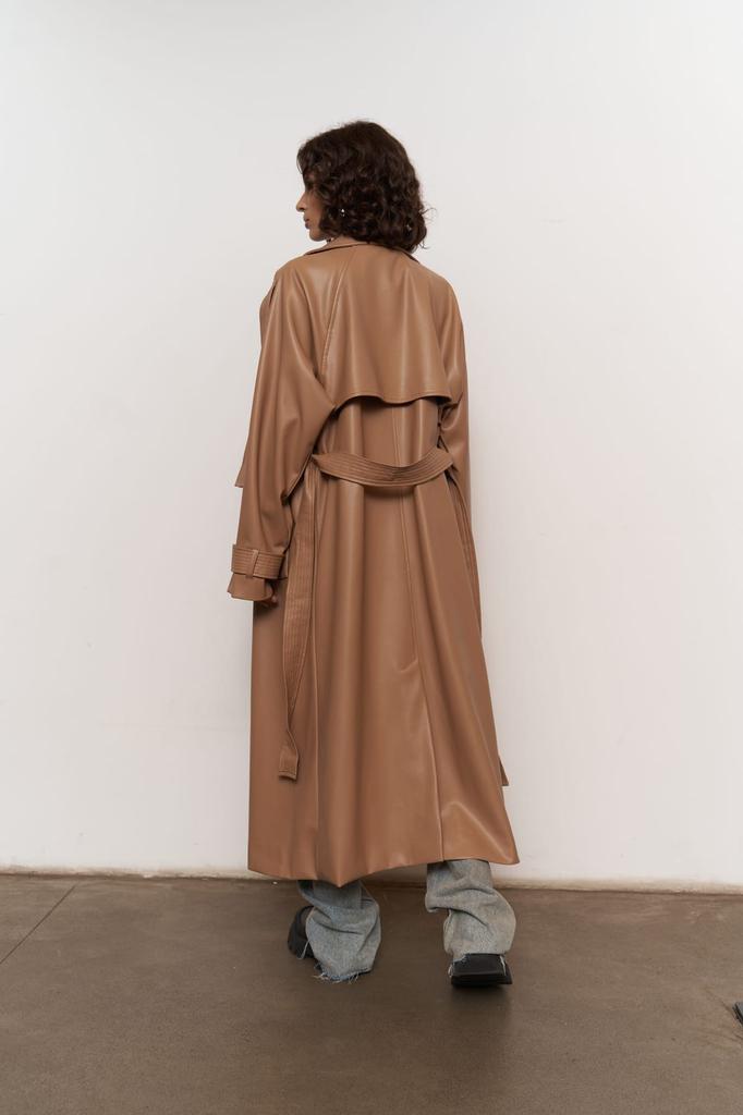 Тренч Layton из норки из кожи