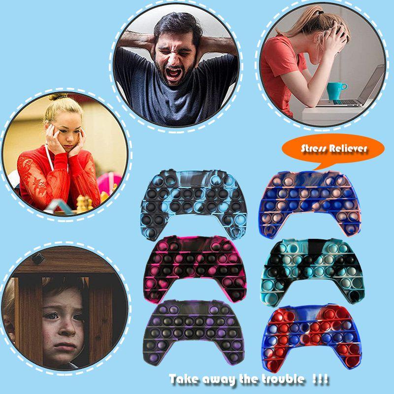 Colorful Silicone Gamepad Fidget Toy With Push Bubbles For Anxiety Reduction