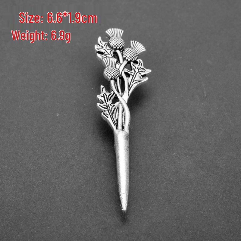 Scottish Thistle Celtic Knot Brooch Pin