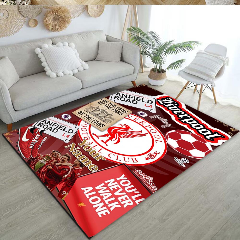 Liverpool Fc Customize Your Name Area Rug Perfect For Decorate Room Foyer Hallway Outdoor Antislip Carpet Office Home Decor