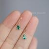 Серьги из стерлингового серебра S925 с покрытием 14K золотом, ручной работы, в ретро-стиле, с изумрудным цирконом, дизайн в виде капли воды