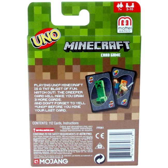 Mattel - UNO Minecraft - Семейные карточные игры