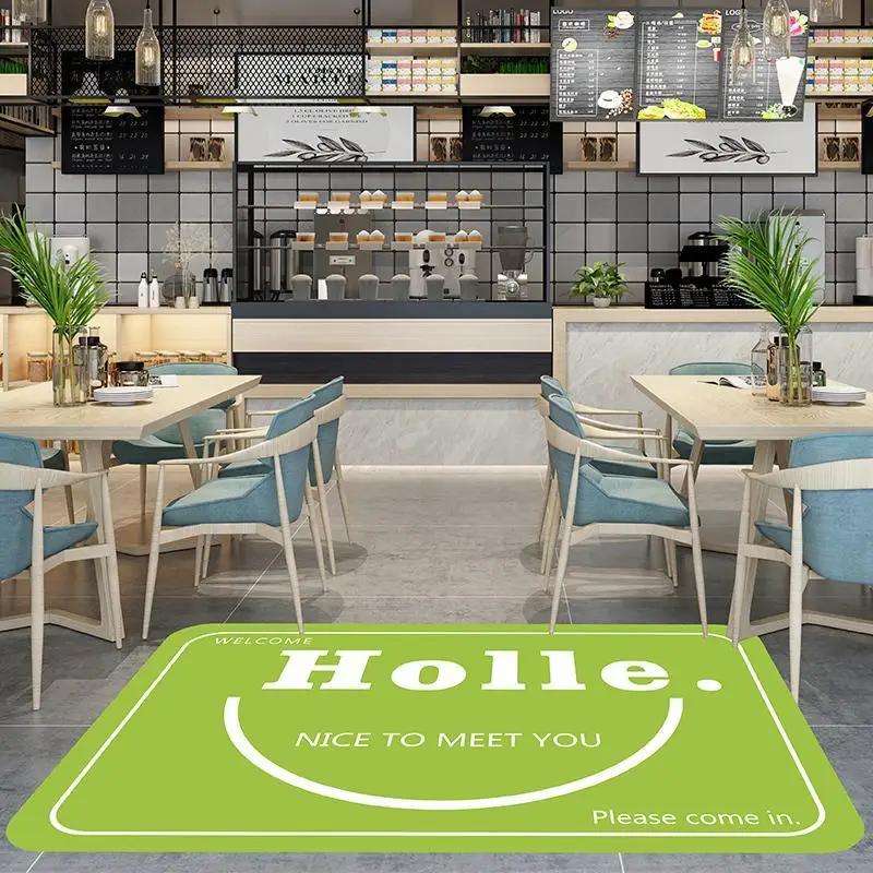 DIY Cartoon English Floor Stickers Door Shops Display Window Kindergarten Wall Decorations Waterproofing Hole Patching Wallpaper