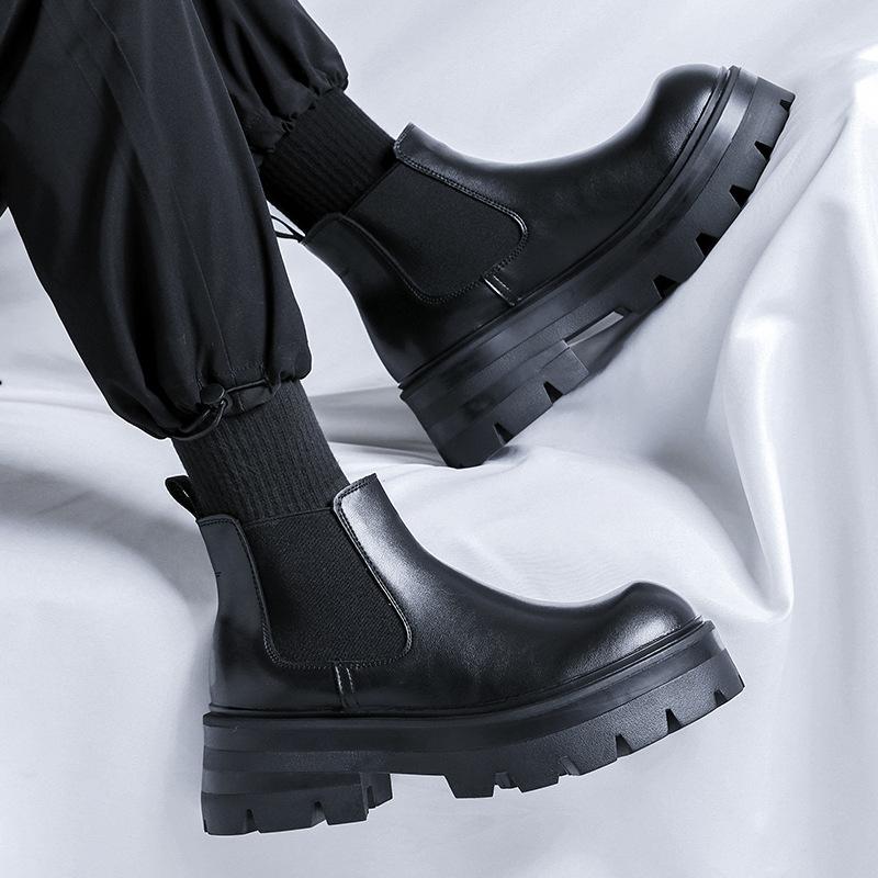 Новые мужские ботинки Chelsea, новые британские низкие мужские ботинки Martin с толстой подошвой в форме сигаретной гильзы 7367-Y