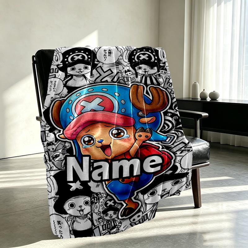 Custom Name Personalized One Piece Print Blanket, Home Decor, Bedroom, Sofa, Camping, Couch, Gifts for Birthday Christmas