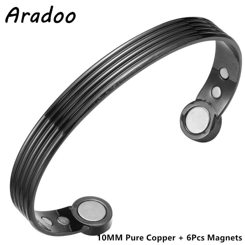 Pure Copper Cuff Bracelet 18Pcs 3500 Gauss Strong Magnetic Therapy Open Bracelet