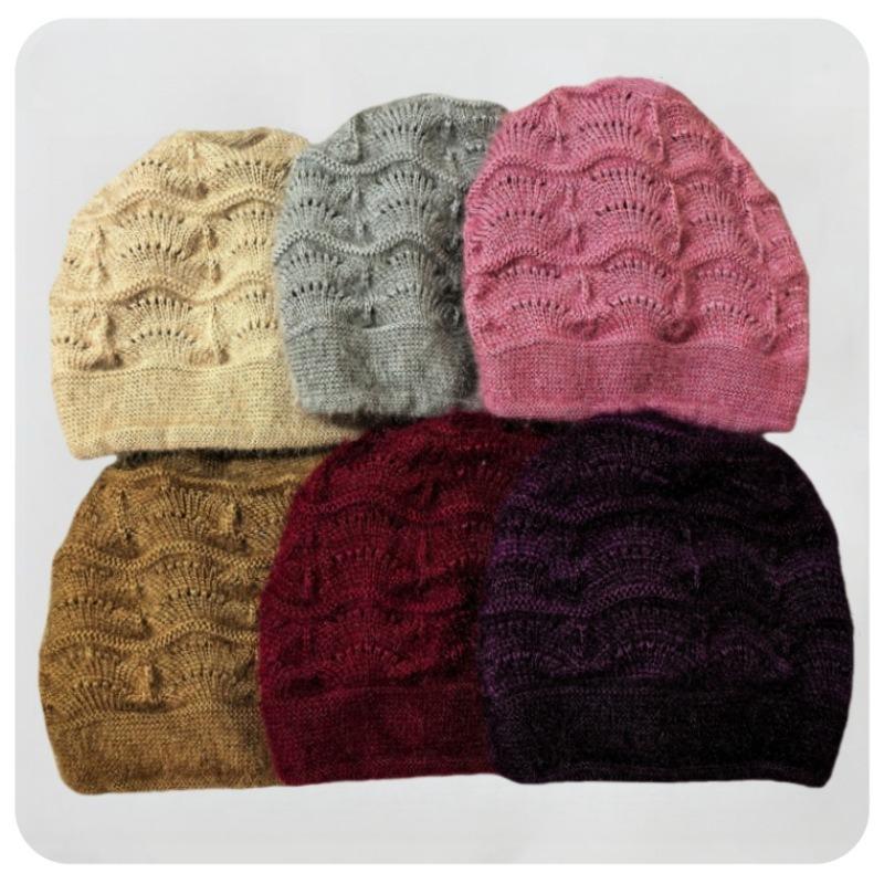 Hats, Ladies' Hats, Pullover Hats, Drawstring Style, Stacked Hats, Double-layer, Warm, Knitted, Woolen Hats