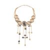 Boho Tassel Pendant Necklace Women Zinc Alloy Geometric Statement Chain Daily Wear Fashion Locket Collarbone Jewelry