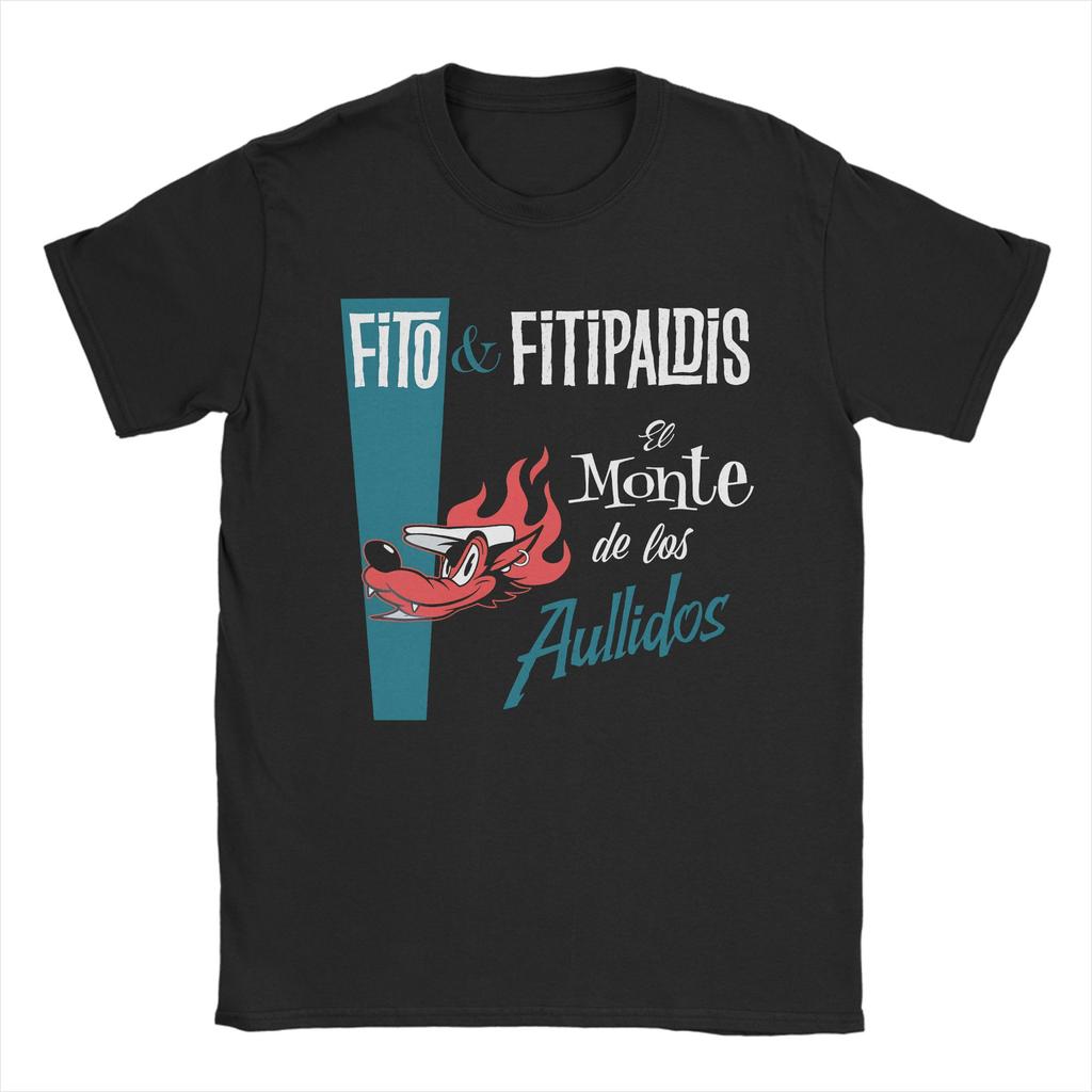 Унисекс Fitos Fitipaldis Группа Группа Рок Испанские Футболки Хлопковая Одежда Модные Футболки с Коротким Рукавом и Круглым Вырезом Классическая Футболка