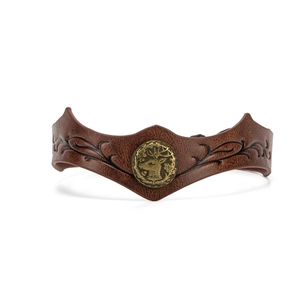 Vine Pattern PU Leather Headband Vintage Viking Headpiece Halloween Party