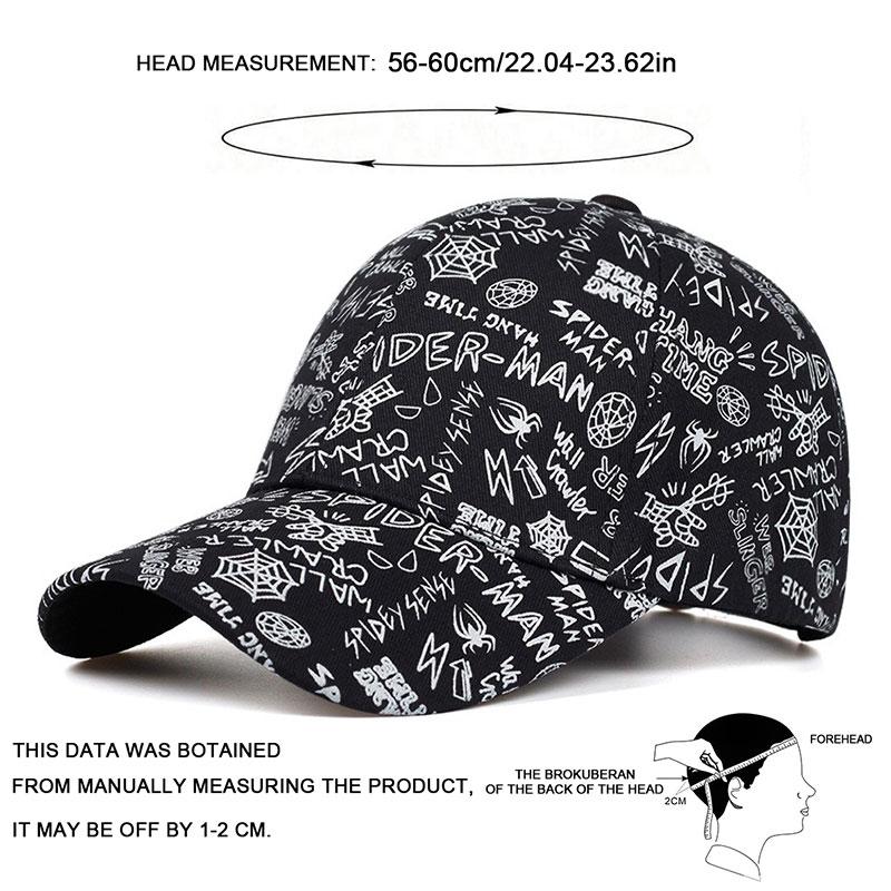 Унисекс Бейсболка с граффити-принтом паука, регулируемая, в стиле хип-хоп, дизайнерские шляпы, весна-осень, для улицы, спорта, путешествий, для женщин и мужчин