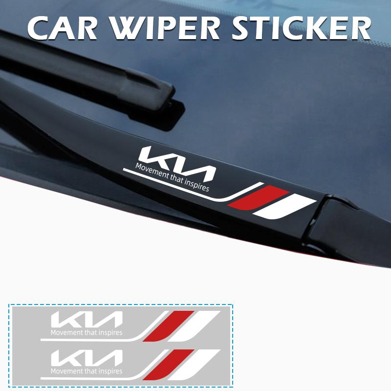 2PCS Car Crystal emblem Auto Decor Decals Car Window Wiper Stickers For KIA Soul Sorento K2 K5 Picanto Optima Sportage Cerato WB9