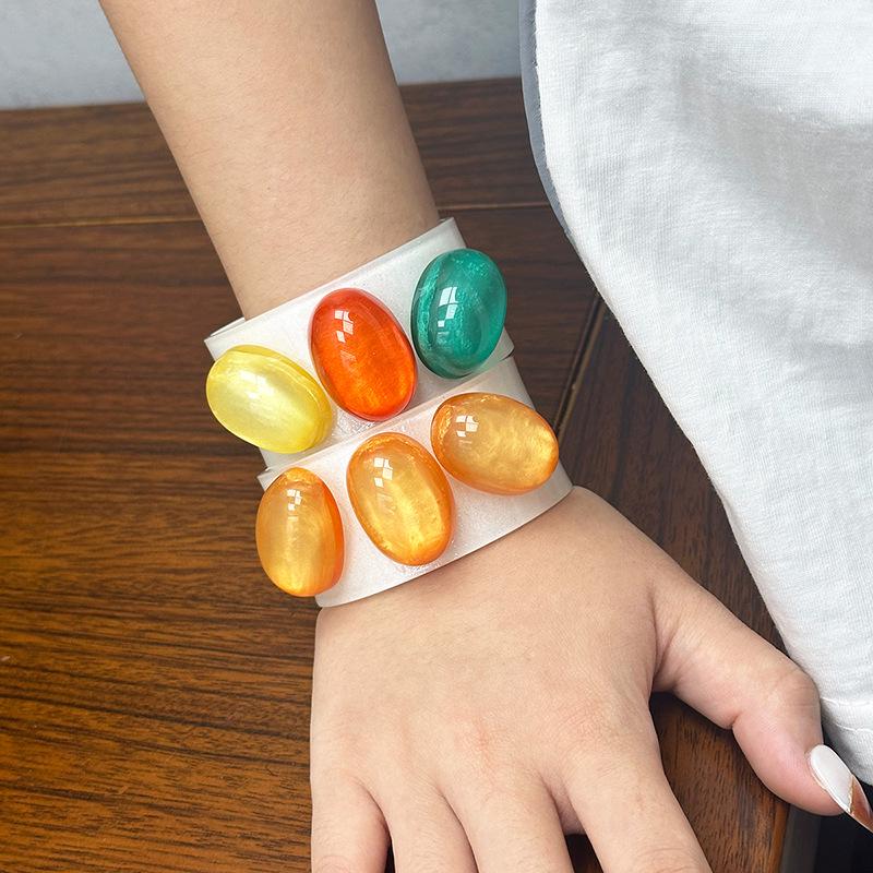 Минималистичный Браслет-Браслет из Акрилового Камня в Стиле Легкой Роскоши