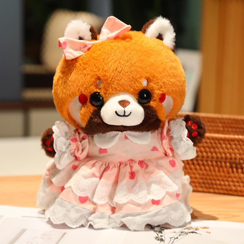 30cm Cute Raccoon Into Red Brown Red Panda Dress Up Plush Toy Plush Animal Soft Pillow Birthday Gift for Children