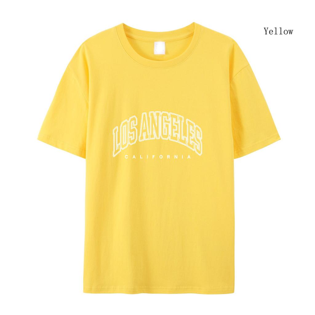 Мужская и женская летняя футболка Los Angeles с короткими рукавами, футболка с двойным контуром, женская футболка, одежда больших размеров