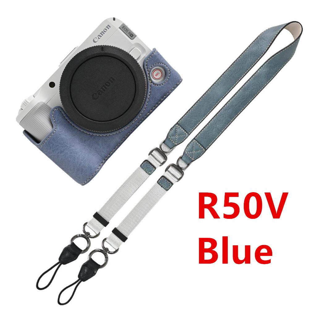 Получехол для камеры из ПУ кожи личи для Canon EOS R50V R50 R100 R8 R10 R5 R5II R6 R6II 200D 200DII SX70HS, чехол с плечевым ремнем