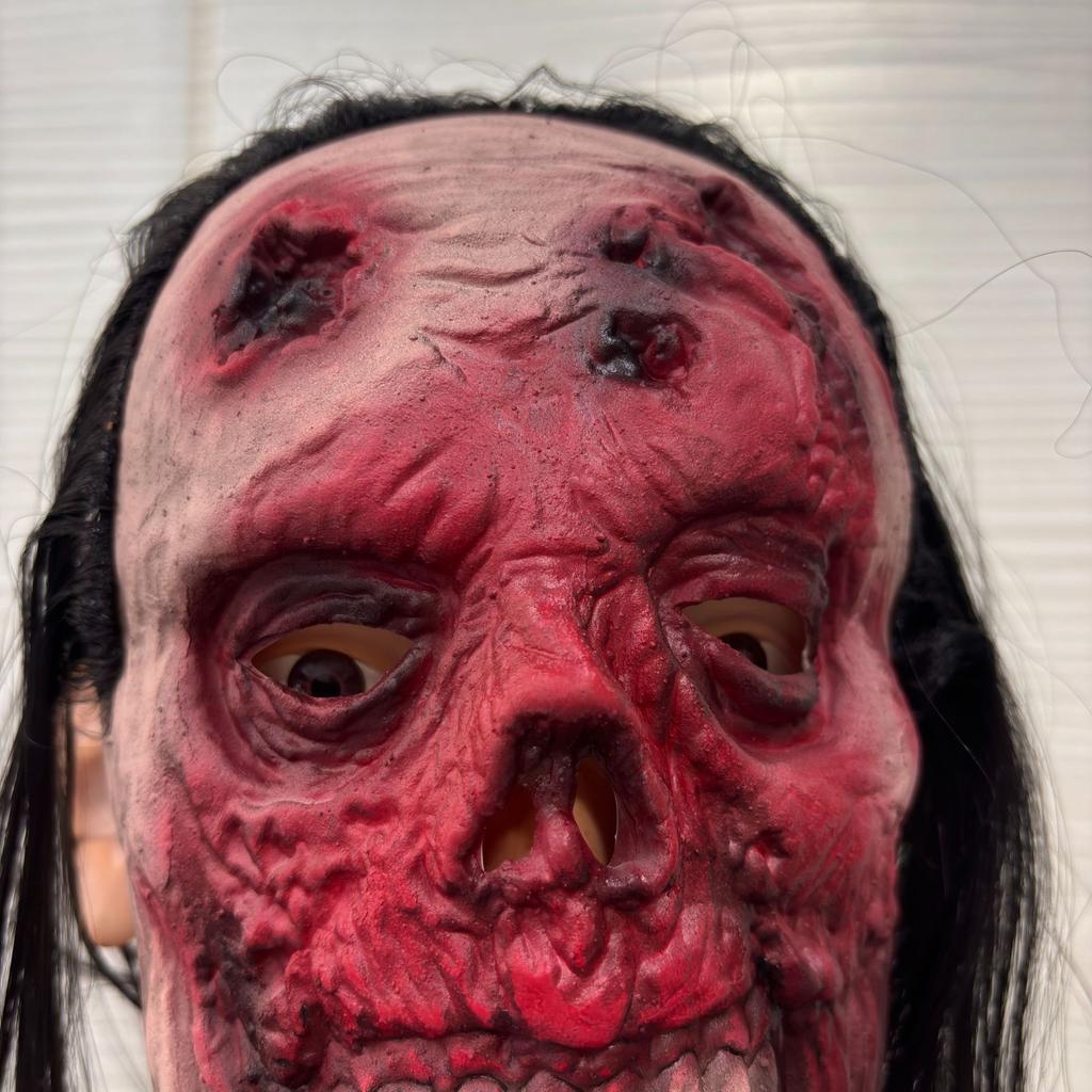 New Killer Clown Full Face Ghost Mask with Wig Latex Headgear Horror Mask Costume COS
