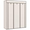 Space-saving wardrobe with raised base. 8 shelves and 2 rods. Cream