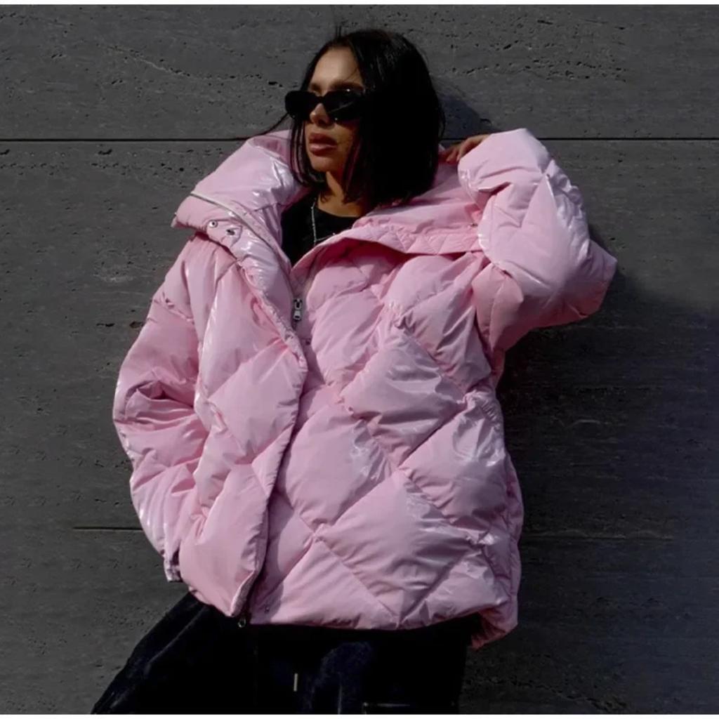 Зимнее повседневное однобортное стеганое хлопковое пальто без шапки, женское шикарное стеганое на молнии, теплое, мягкое, свободное, эластичное, новинка 2024 года, короткая куртка