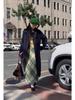 Hong Kong Style High-Waisted Plaid Midi Skirt with Back Slit for Women - Petite, Slimming & Versatile for Autumn/Winter