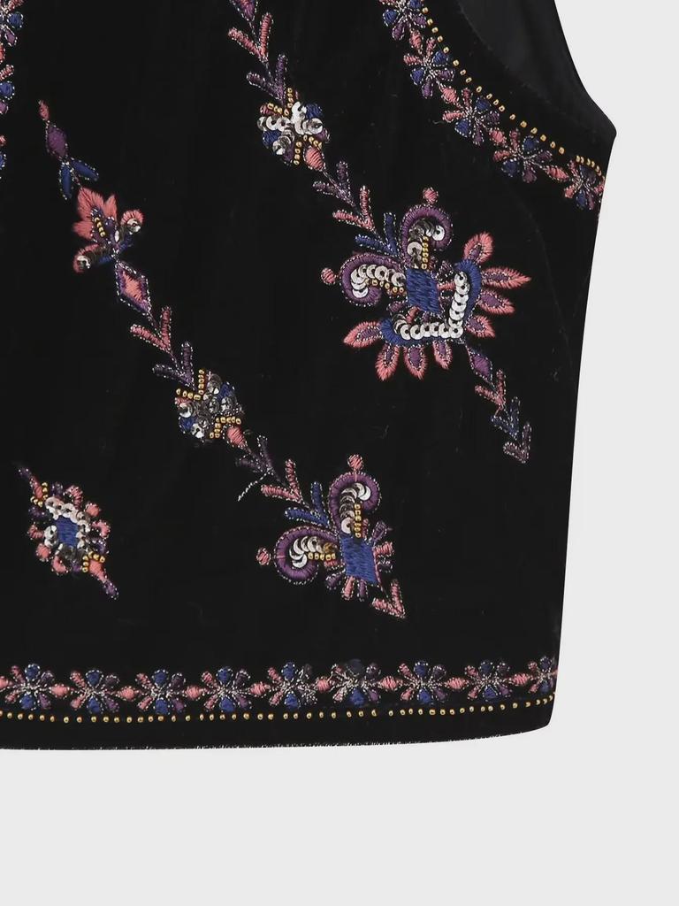 Бархатный жилет с вышивкой бисером в европейском и американском стиле в стиле ретро — коллекция осень 2023 г.