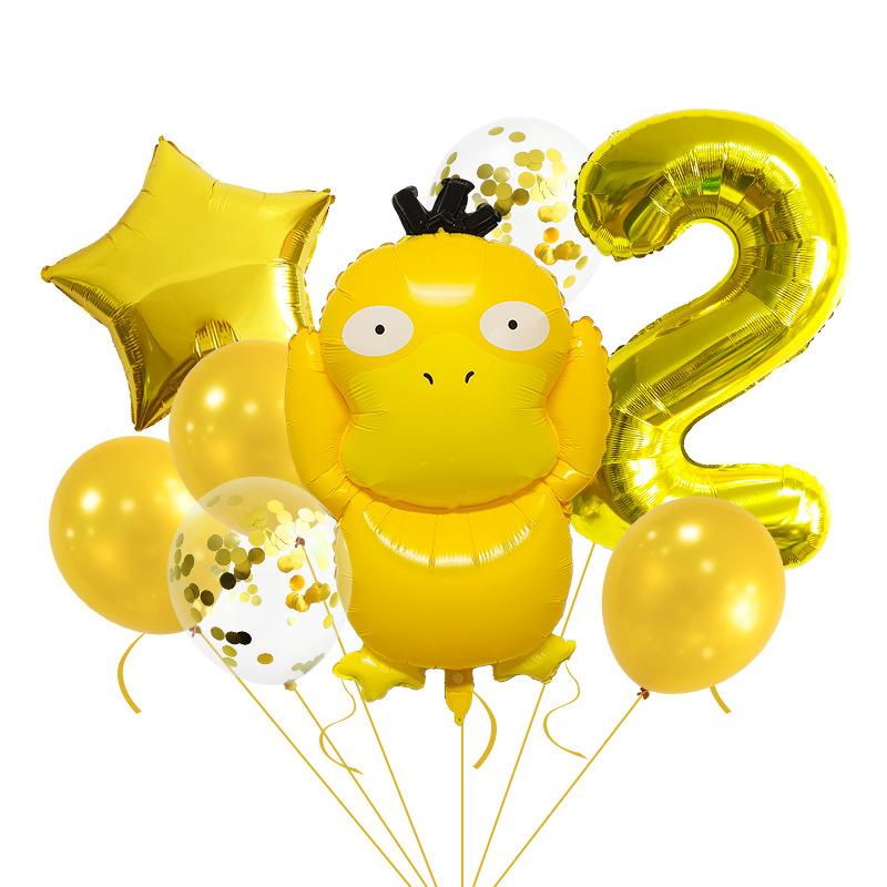 Pokémon Duck Digital Balloon Set Baby Party Decoration 32 Inch Digital Cute Scene Arrangement