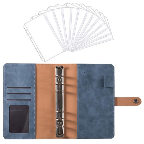 Бюджетный планировщик с пряжкой для дизайна, для хранения из искусственной кожи, 6 колец, бюджетный планировщик, папка для блокнота, офисные принадлежности