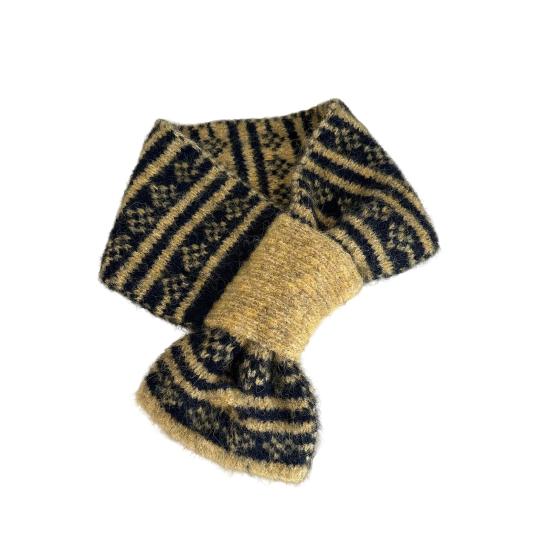 Winter Scarf Small Hole Design Thickened Warm Print Scarf Windproof Cold-Resistant Women Neck Warmer