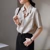 Wrinkled Double Pocket Slit Mulberry Silk Short-Sleeved Shirt