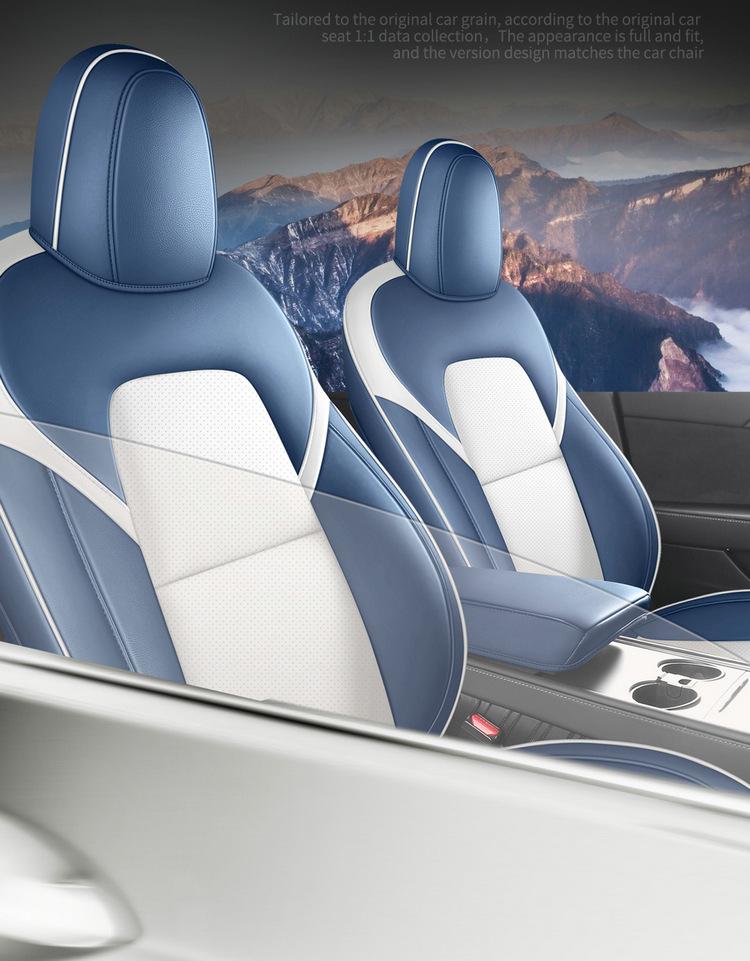 Индивидуальный кожаный чехол на сиденье для Tesla Model 3 2019-2022 годов - Полное покрытие, Индивидуальный крой