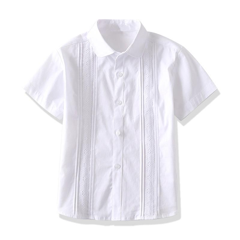 Белая хлопковая школьная рубашка с длинным рукавом для девочек - стиль весна/осень для учеников начальной и средней школы