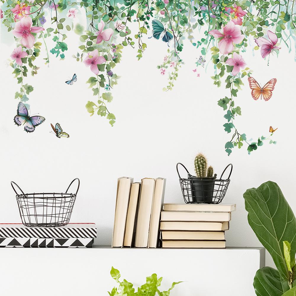 Зеленые растения Цветы Виноградная лоза Спальня Гостиная Кабинет Ландшафтный дизайн Наклейки на стену Самоклеящиеся