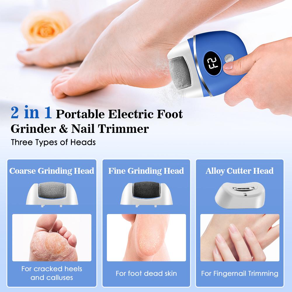 2 In 1 Electric Nail Clippers Manicure Foot Grinder Automatic Nail Trimmer Finger Toe Scissors Pedicure Thick Nails Cutter Tools