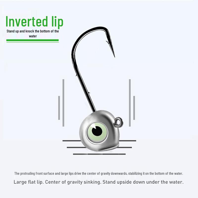 Гордое озеро Крючок с двойной бородкой против зацепов, Крючок с джиг-головкой для мягкой приманки, Крючок с микро-приманкой "рыбий глаз", Рыболовные снасти.