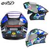 DOT Certified Unisex Flip-up Motorcycle Helmet with Taillight for All-Season On/Off-Road Use