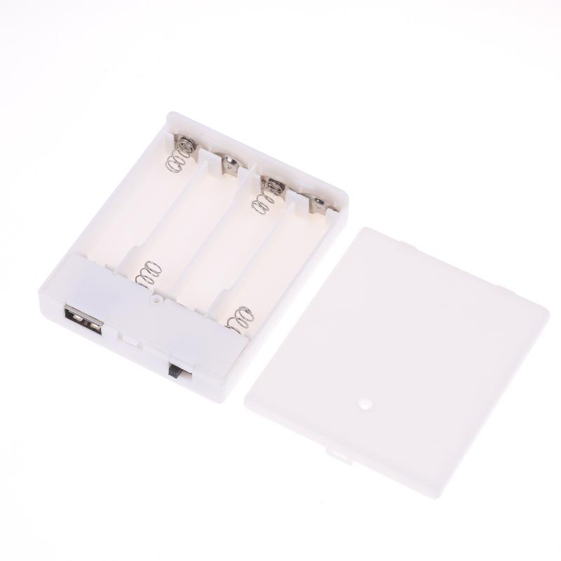 1 шт. USB-блок питания, батарейный отсек, портативный мини-держатель для 4 батареек AA, коробка для хранения, чехол для аксессуаров светодиодной ленты