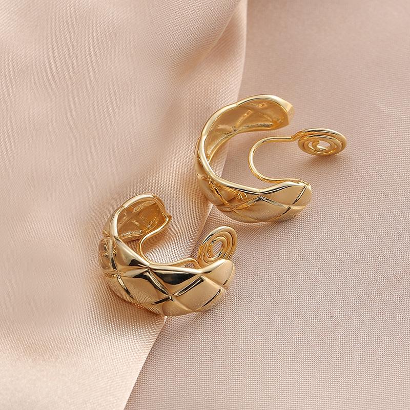 Серьги в клетку в холодном стиле: Непирсингованные клипсы на французской моде для женщин