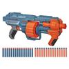 Ручной бластер Nerf Elite 2.0 Shockwave RD-15 поставляется с 30 официальными дротиками, оснащен 15-зарядным вращающимся барабаном для дротиков + тактическим рельсовым помповым механизмом Slam