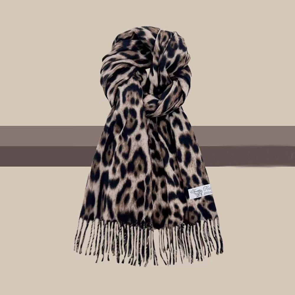 Windproof Tassels Shawl Leopard Lady Scarves Wraps Fashion Winter Warm Scarf for Women Man