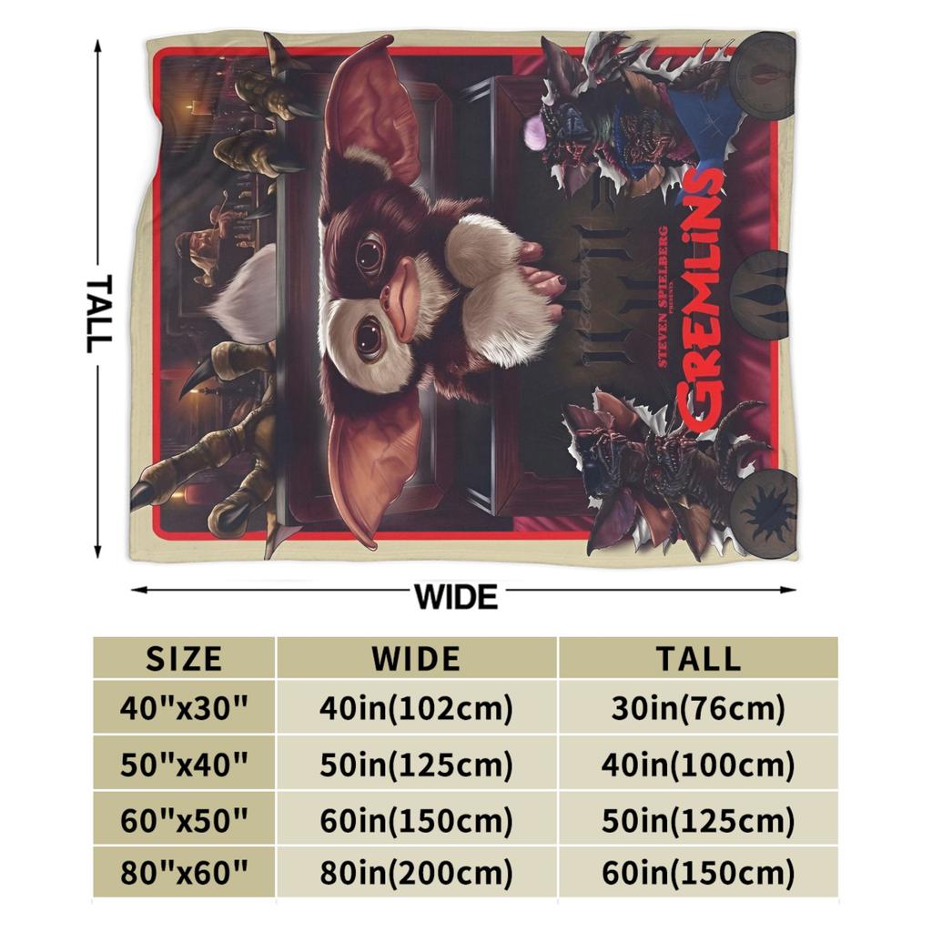 Гизмо Могвай Монстр Гремлины Фланелевое Одеяло Мягкий Плед для Гостиной Авиаперелета Путешествий Забавный Покрывало Покрывало на Диван-Кровать
